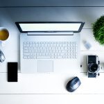 laptop, office, work, green